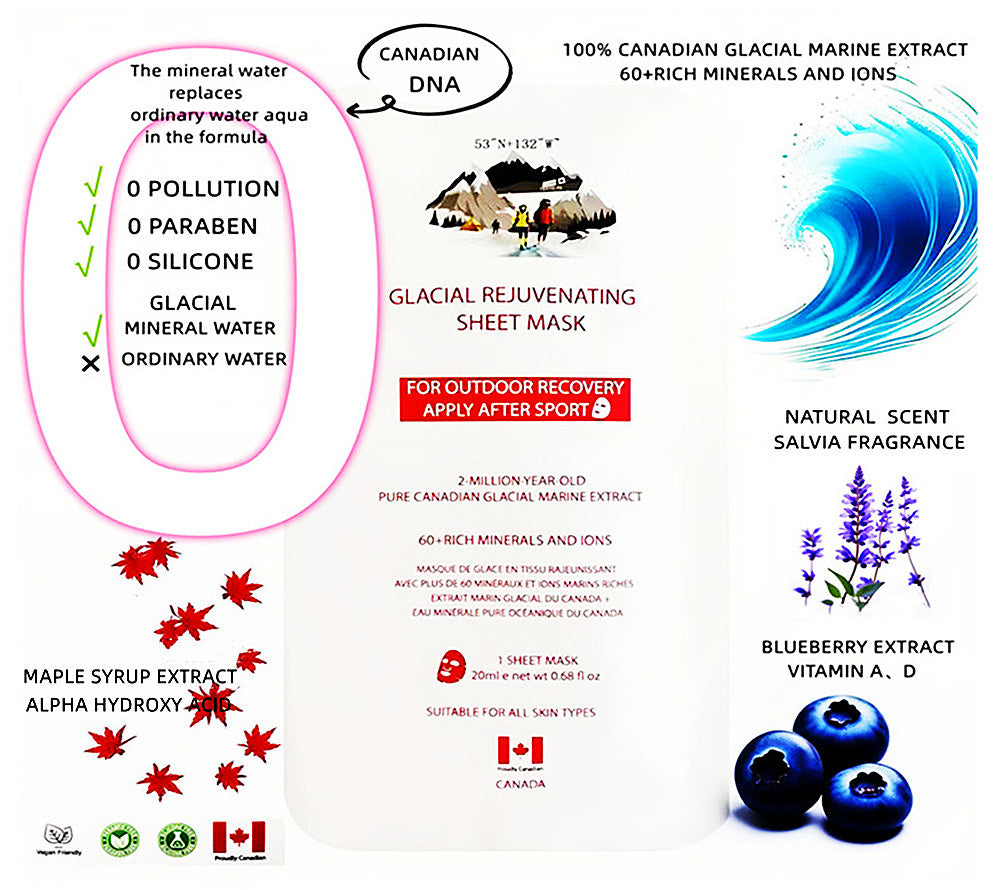 53"N+132"W GLACIAL REJUVENATING SHEET MASK 7 Sheets